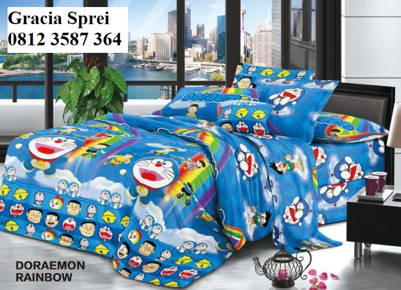 <p>Sprei Disperse Doraemon Pelangi sprei akan meja